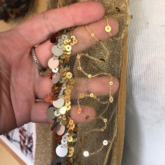 Vtg JOSEPH A Paris-Lisbon-NY sz XL Metallic Topper Elegant Netting Sequin NEW - Picture 13 of 17